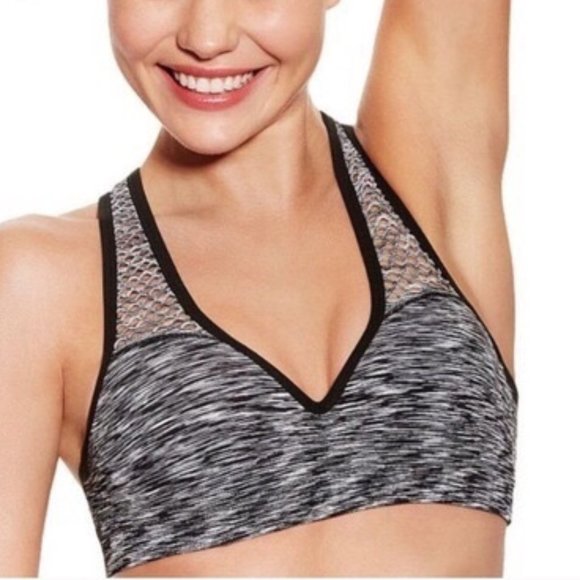 PINK Victoria's Secret Blue and Gray Sports Bra - Picture 4 of 7